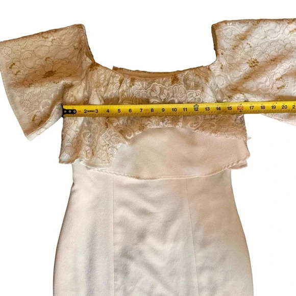 Slate & Willow Golden Iris Dress Size 8 Sheath Off shoulder Lace Ruffle 8 RTR - Picture 13 of 16